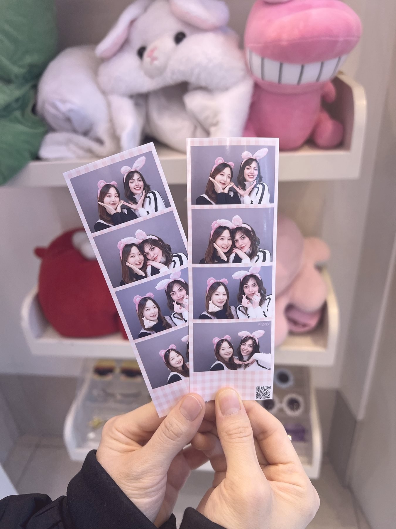 Tiras de fotomatón coreano con una amiga en Seúl